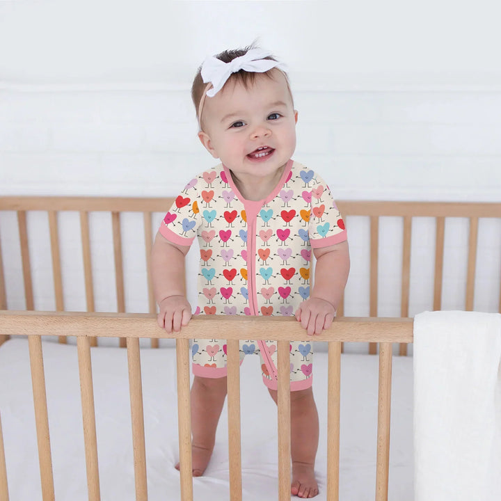 Sweet Hearts Bamboo Shorty Zippy