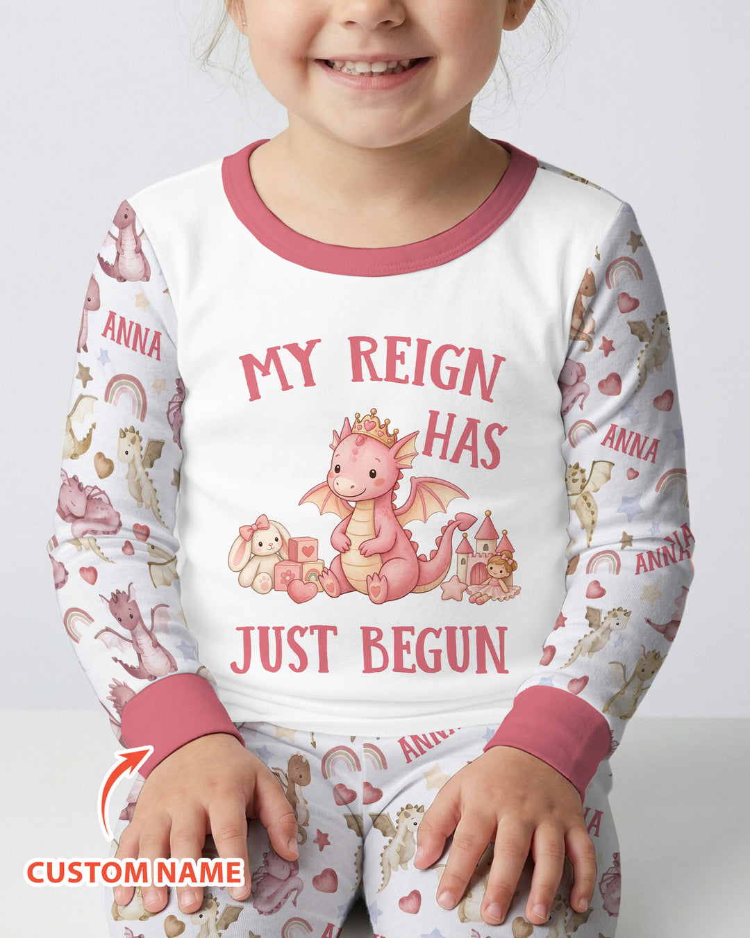 My Reign Has Just Begun Custom Name Bamboo Two Piece Long Sleeve Pajama Set