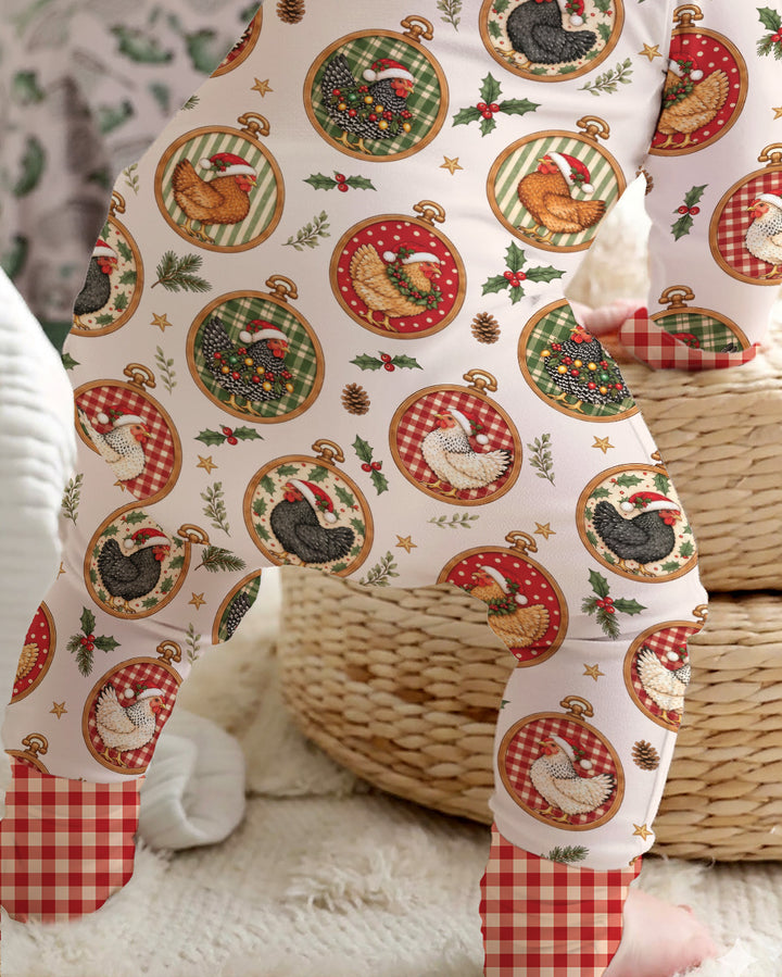 Chicken Merry Clucking Christmas Bamboo Convertible Zippy