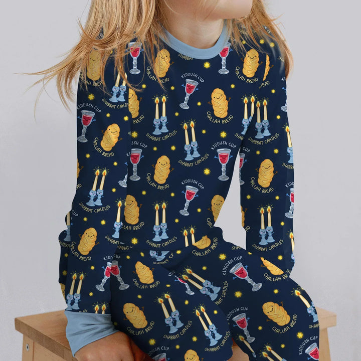 Shabbat Eve Bamboo Two Piece Long Sleeve Pajama Set