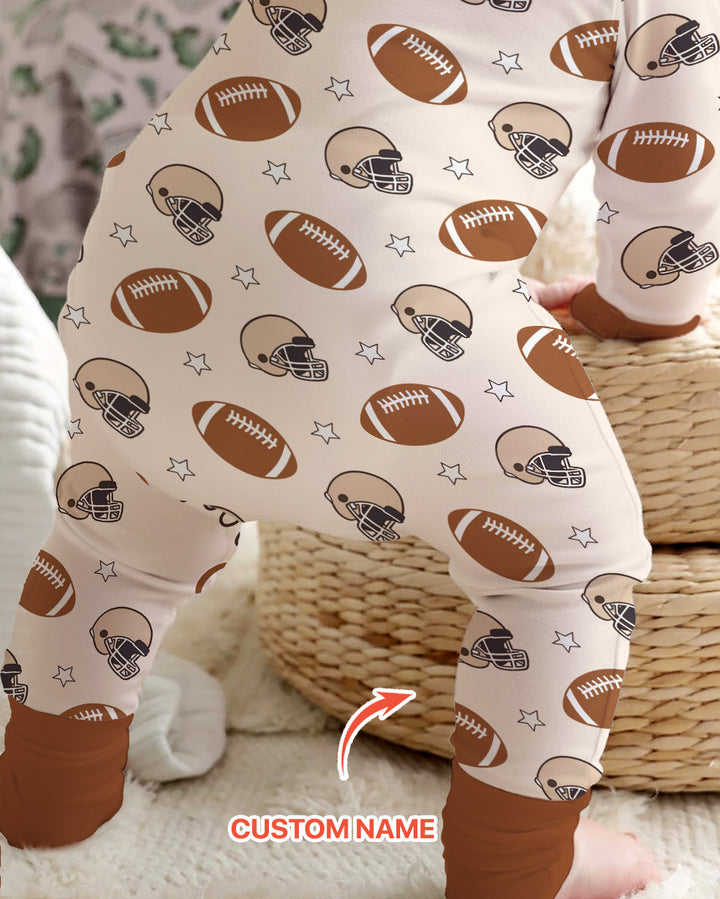 Custom Name Cutest Football Fan Bamboo Convertible Zippy