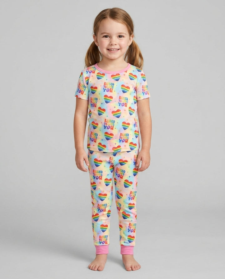 Raised To Love You Bamboo Two Piece Short Sleeve Pajama Set