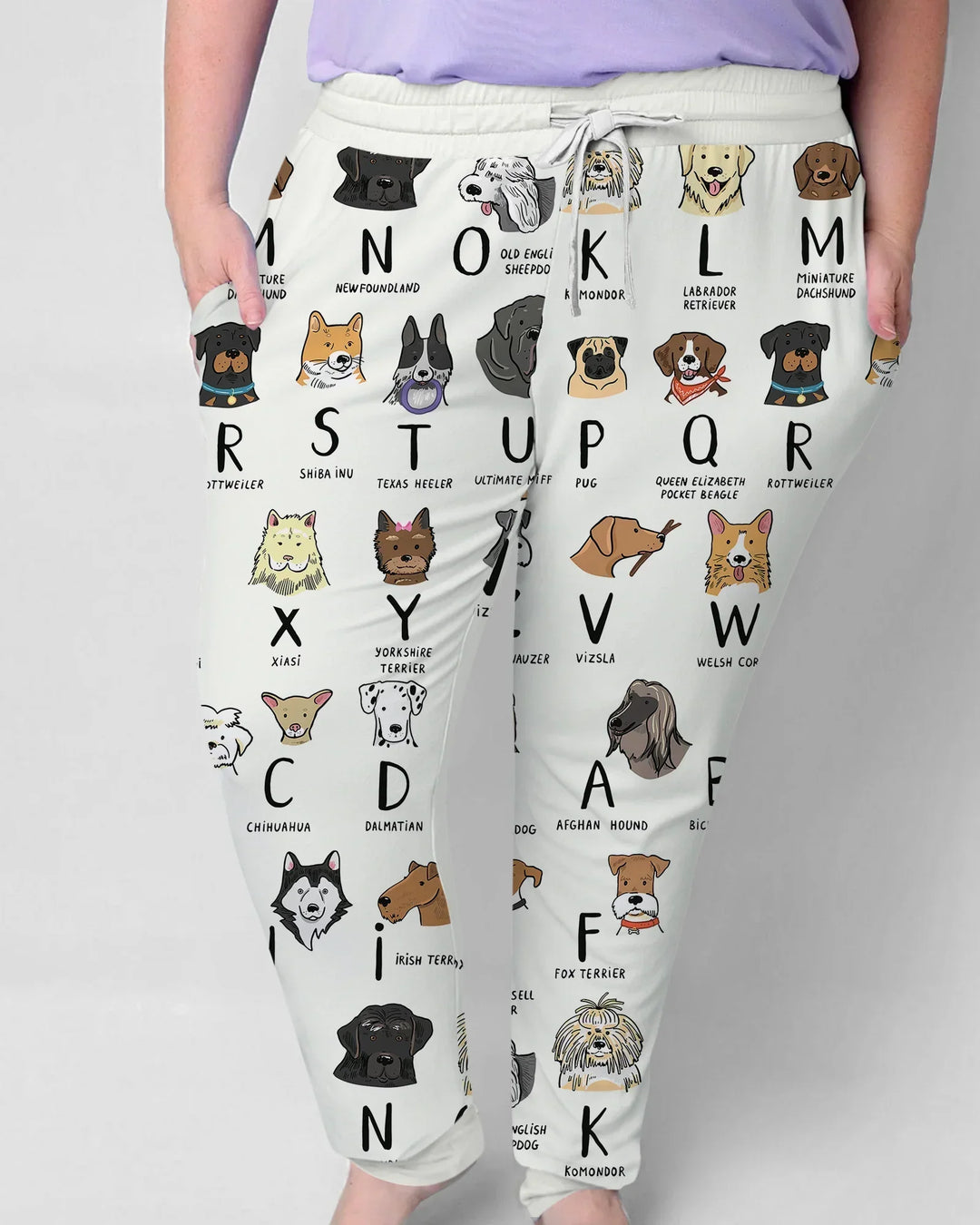 Funny Dogs Alphabet Bamboo Women Pajama Set