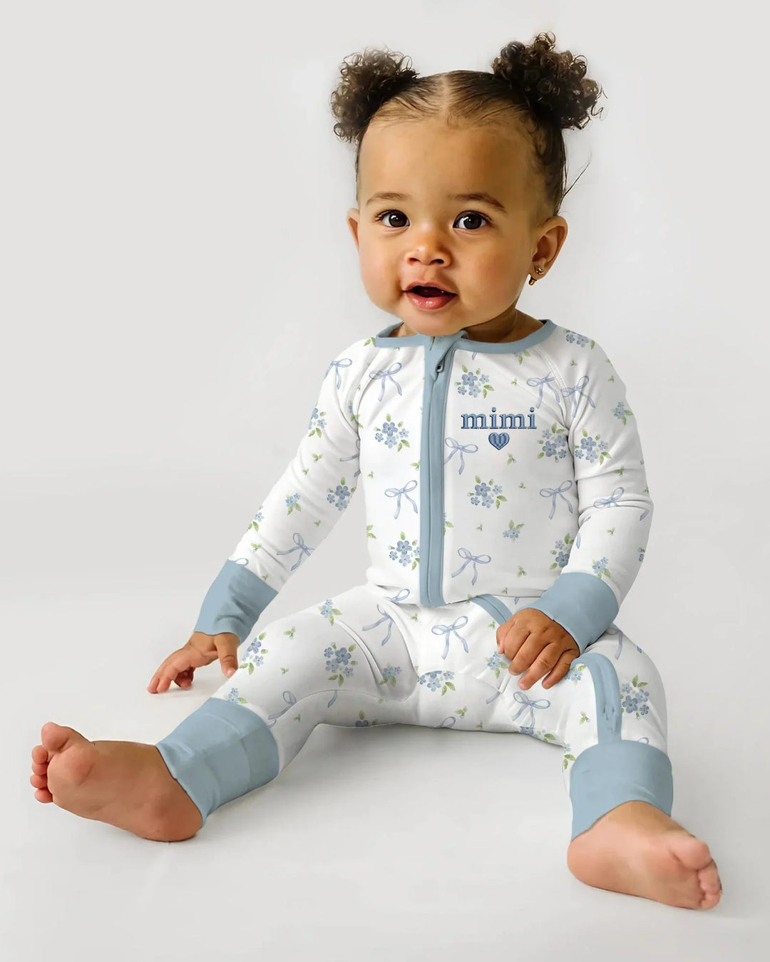 Mommy and Me Matching Embroidered Baby Bamboo Convertible Zippy