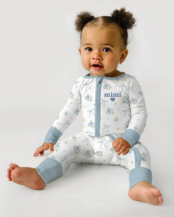Mommy and Me Matching Embroidered Baby Bamboo Convertible Zippy
