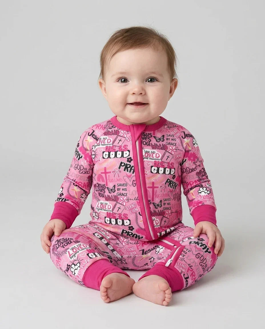 Pink Faith & Grace Bamboo Convertible Zippy