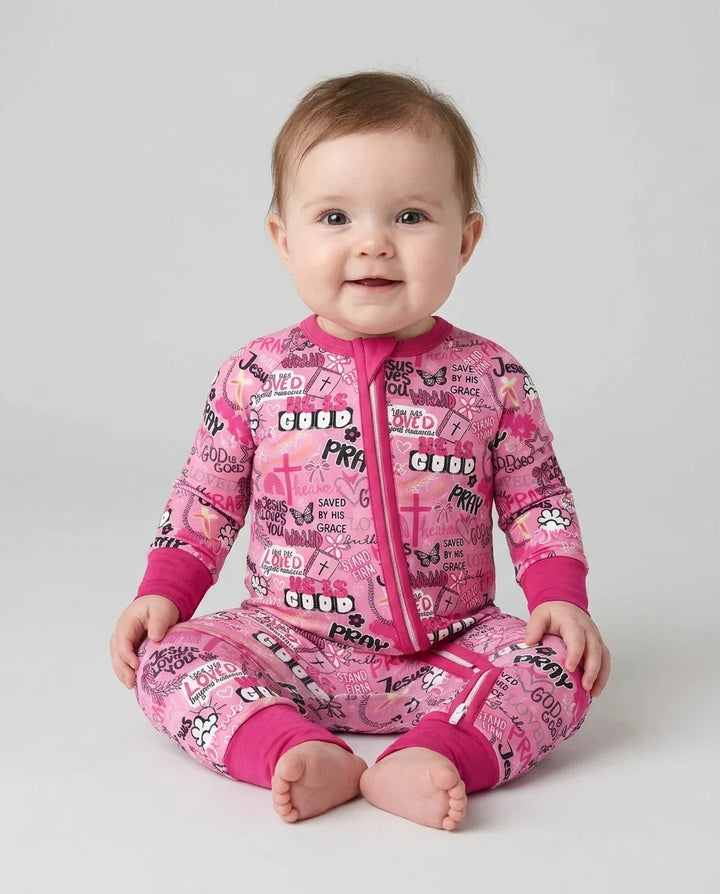 Pink Faith & Grace Bamboo Convertible Zippy