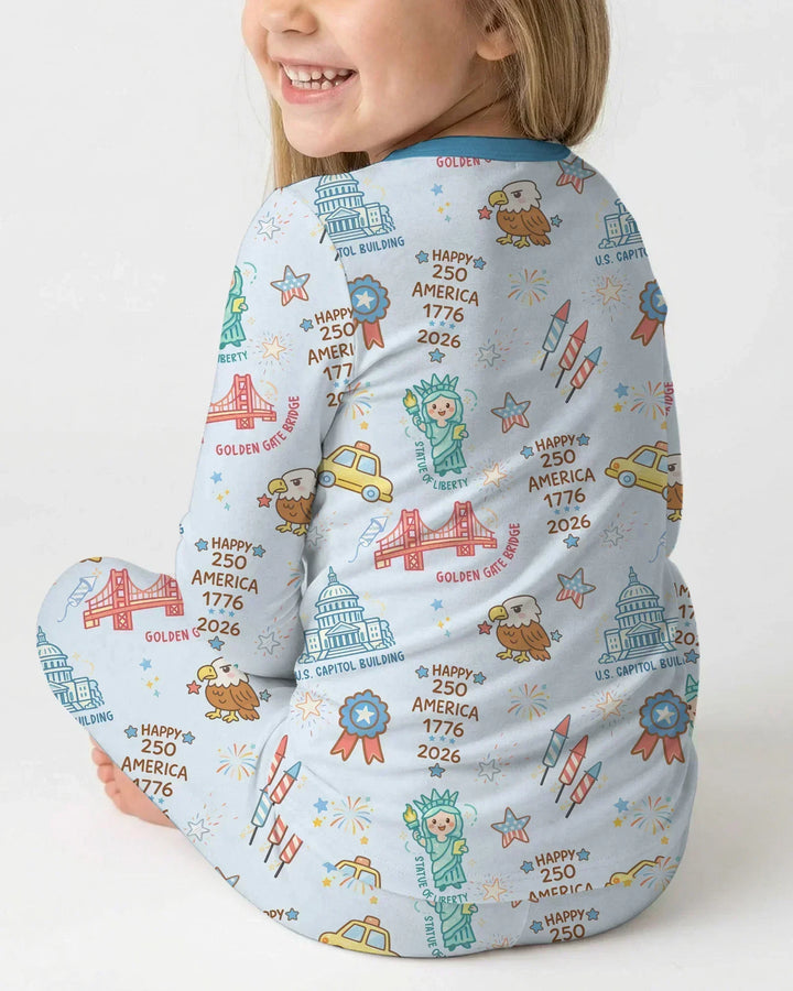 250 Years Of Freedom Bamboo Two Piece Long Sleeve Pajama Set