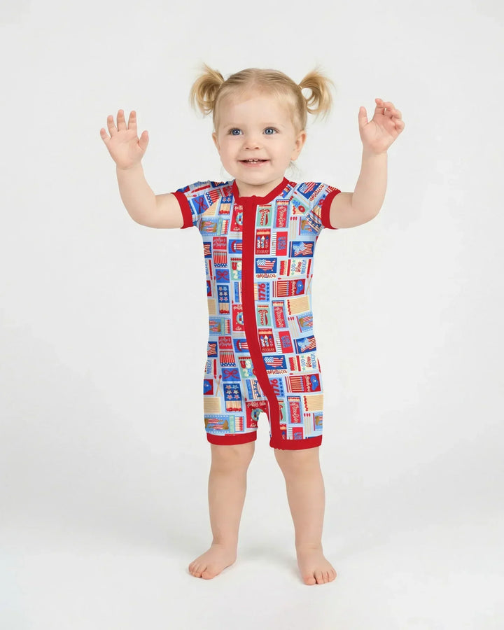 Patriotic Matchbox Family Matching Bamboo Shorty Zippy