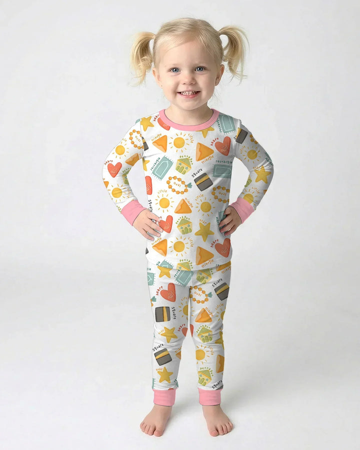 Islamic Shapes Bamboo Two Piece Long Sleeve Pajama Set