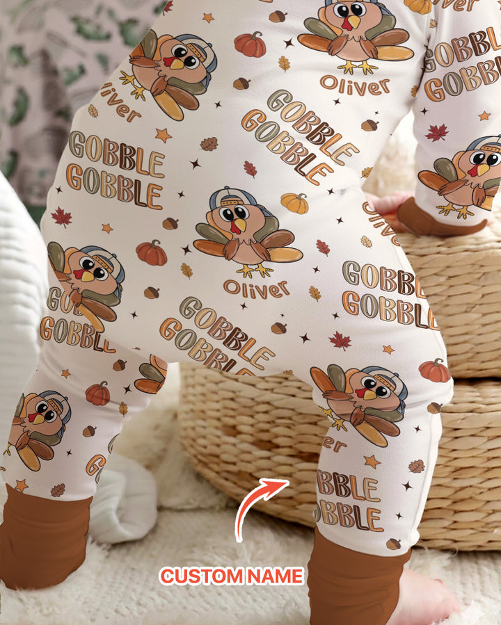 Custom Name Gobble Gobble Bamboo Convertible Zippy