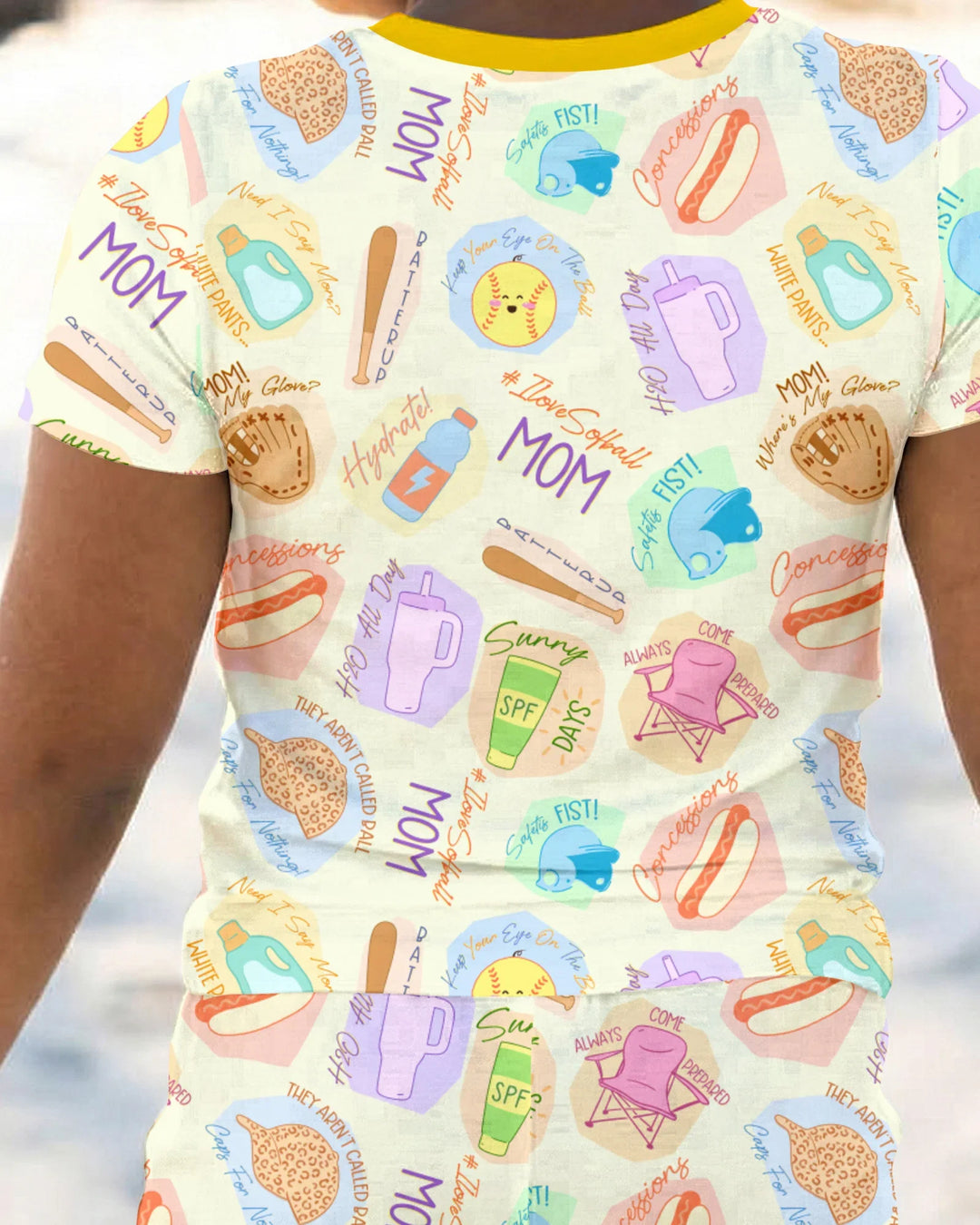 SoftBall Mom Saves The Days Two Piece Short Sleeve Pajama Set