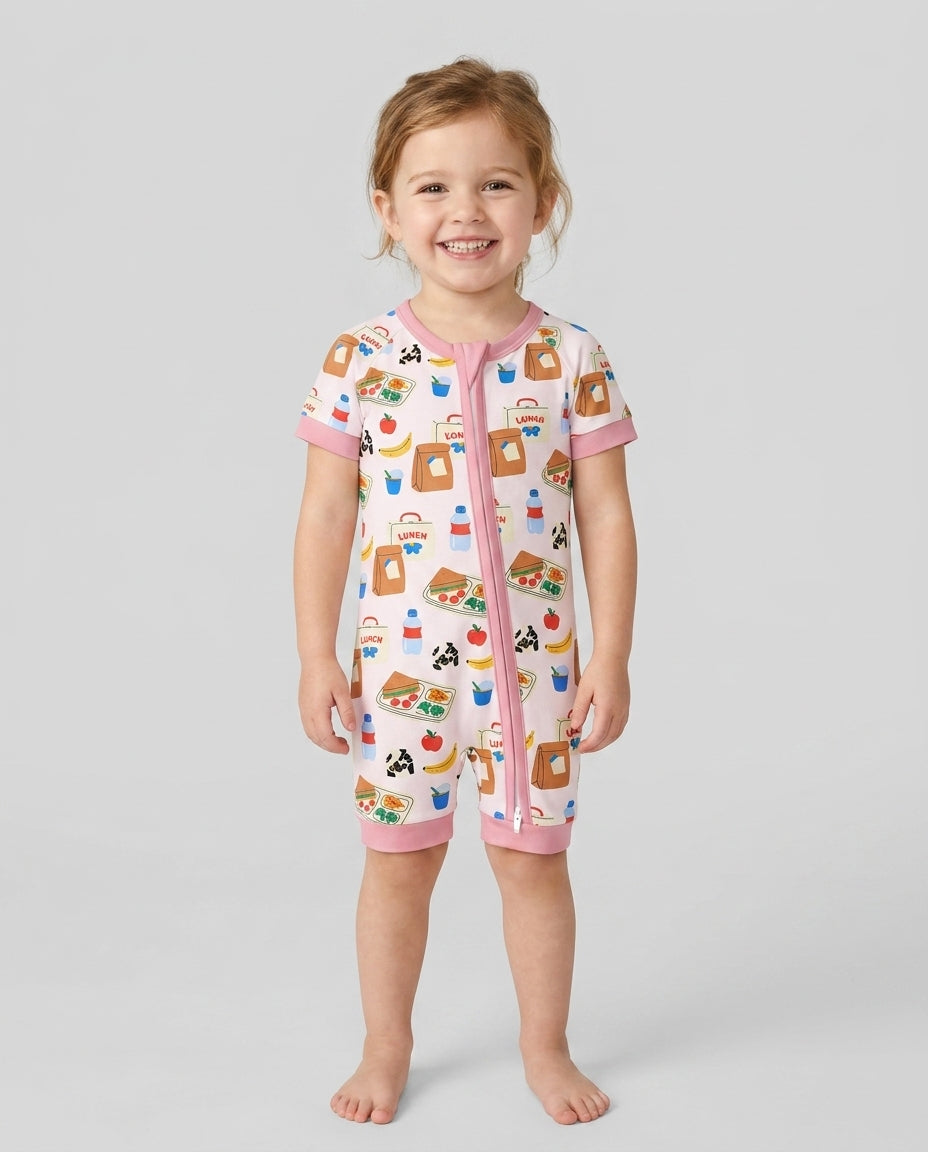 Happy School Lunch Bamboo Shorty Zippy