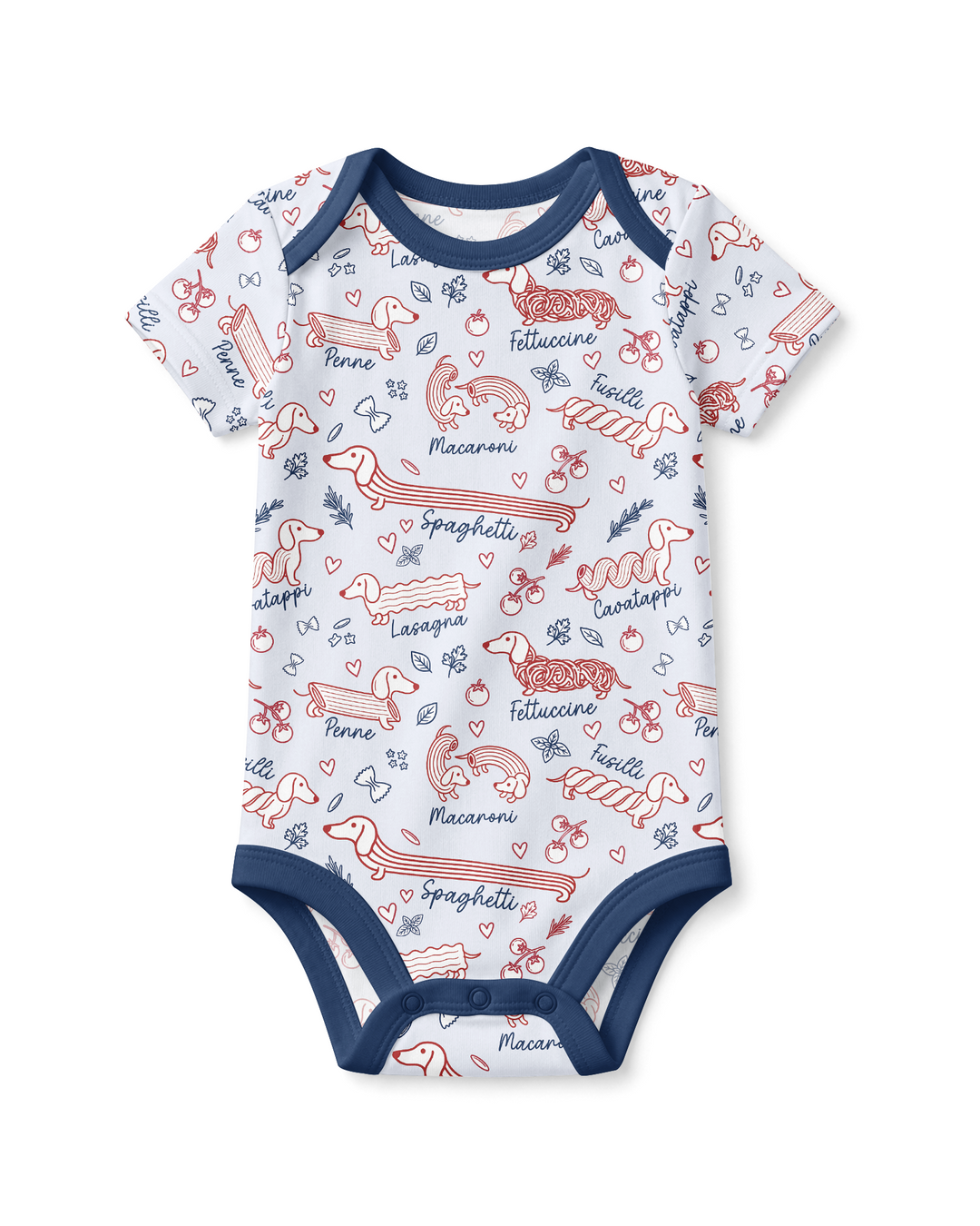 Funny Dachshund Pasta Pups Bamboo Bodysuit