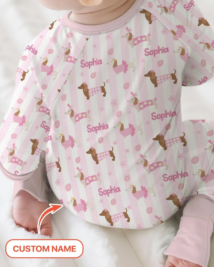 Custom Name Easter Dachshunds Family Matching Bamboo Convertible Zippy