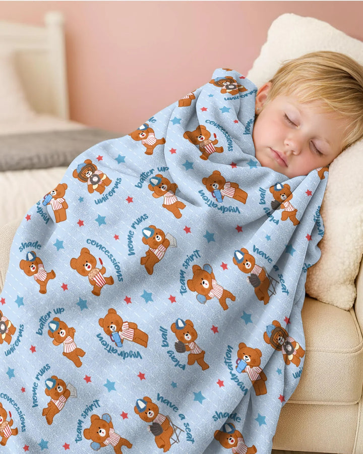 Born To Play Baseball Bamboo Blanket