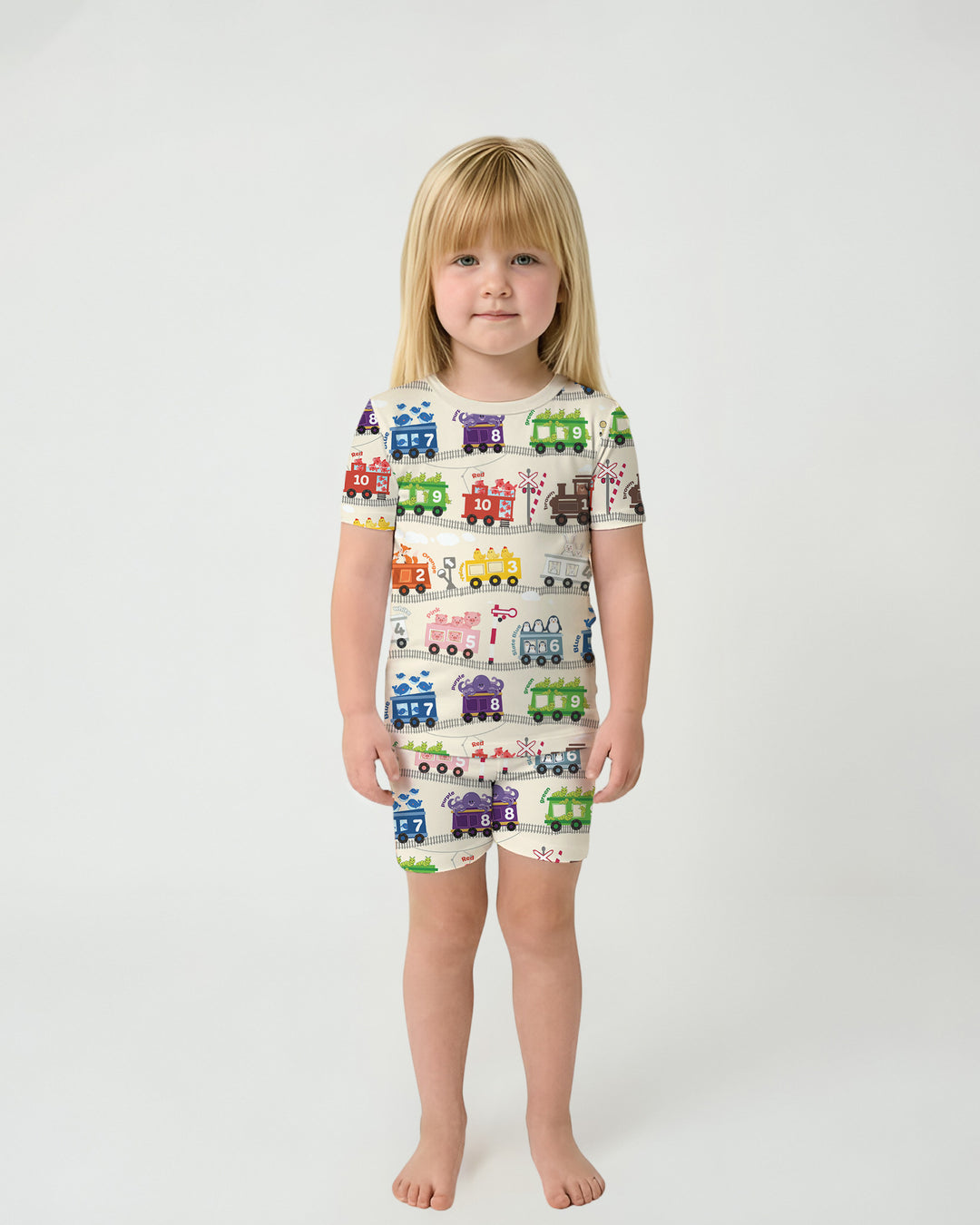 Template Bamboo Two Piece Short Sleeve Shorts Pyjamas Set