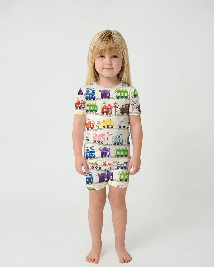 Template Bamboo Two Piece Short Sleeve Shorts Pyjamas Set