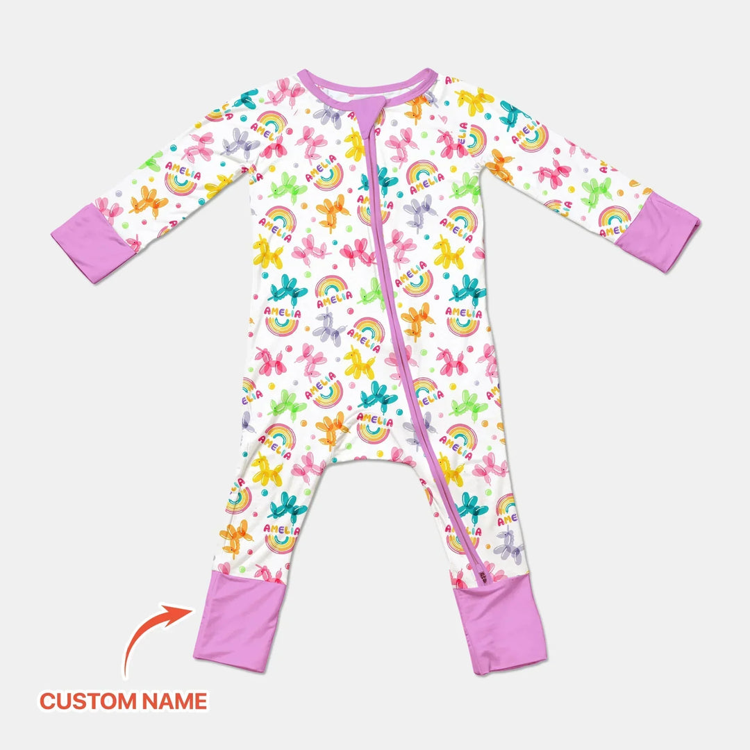 Sweet Balloon Dreams Custom Name Bamboo Convertible Zippy