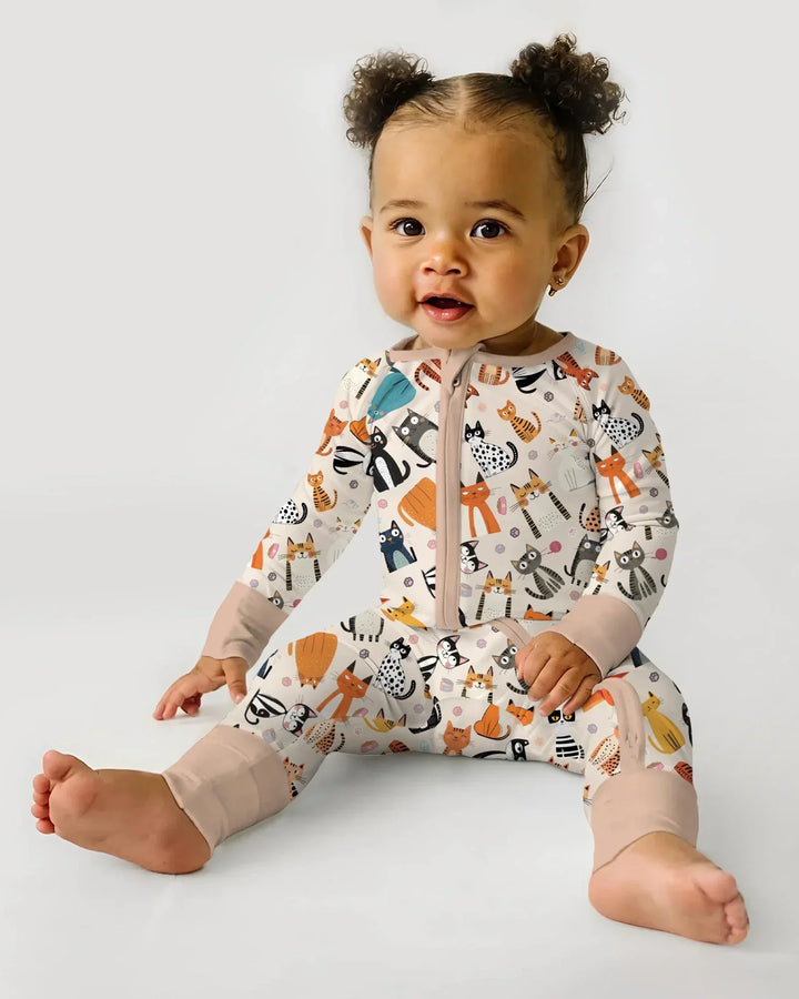 Goofy Mischief Cat Family Matching Bamboo Convertible Zippy