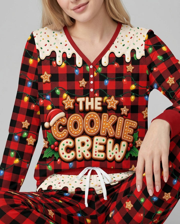 The Cookie Crew Custom Gingerbread Letter Bamboo Women Pajama Set