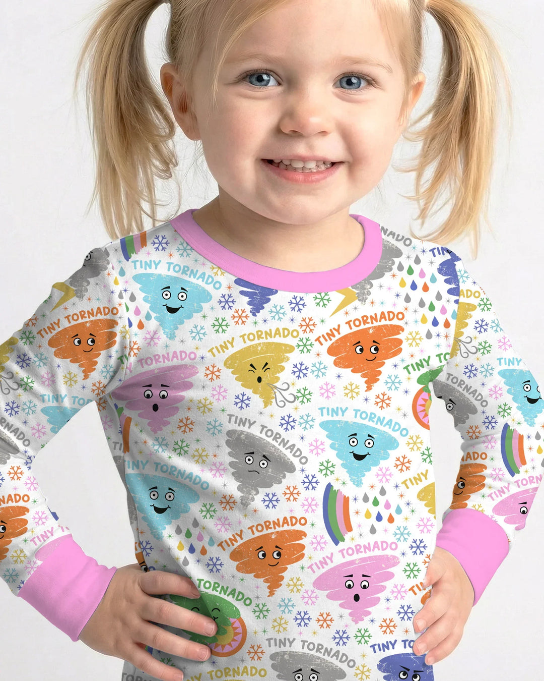 Tornado Family Matching Bamboo Two Piece Long Sleeve Pajama Set