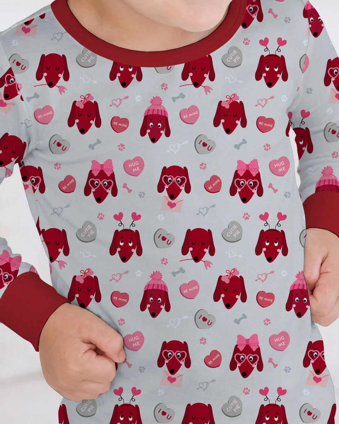Dachshund Is My Valentine Bamboo Two Piece Long Sleeve Pajama Set