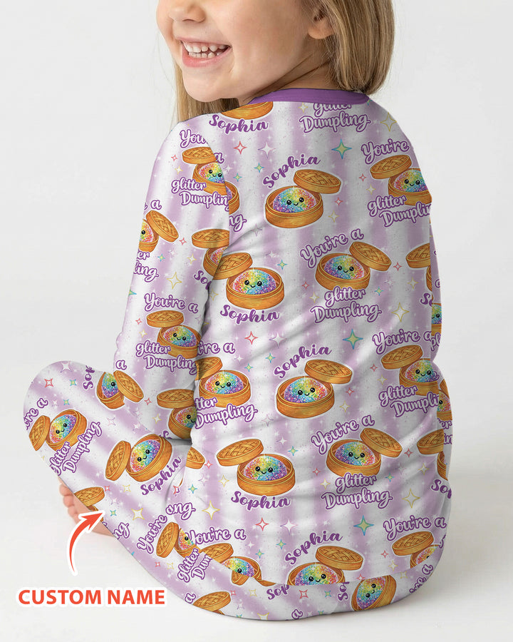 Personalized You're Glitter Dumpling Bamboo Two Piece Long Sleeve Pajama Set