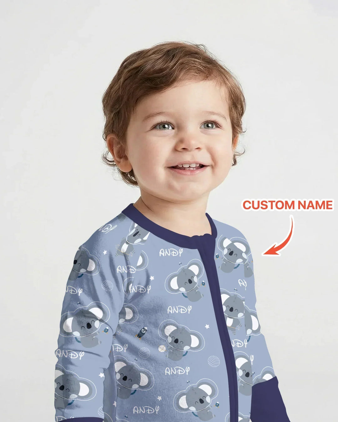 Custom Name Cosmic Koala Bamboo Convertible Zippy