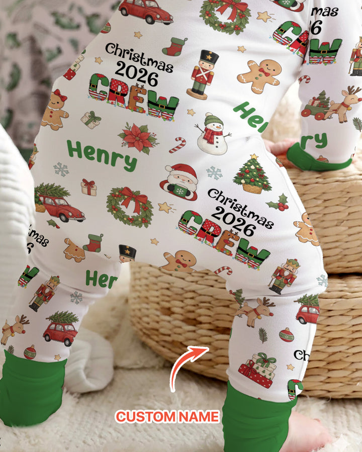 Custom Name Christmas 2026 Crew Bamboo Convertible Zippy