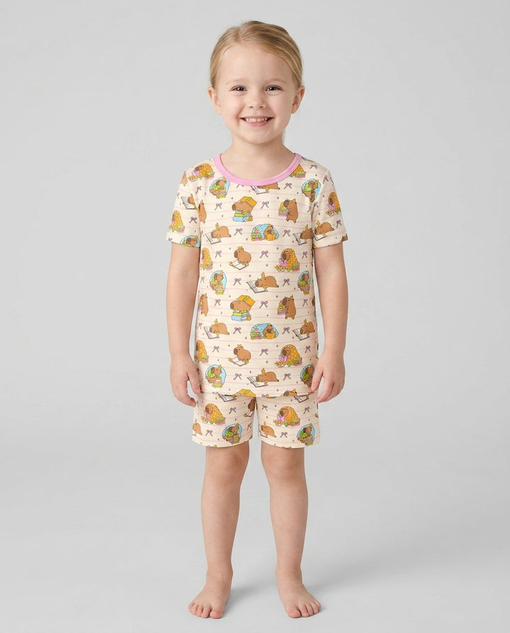 Template Bamboo Two Piece Short Sleeve Shorts Pyjamas Set