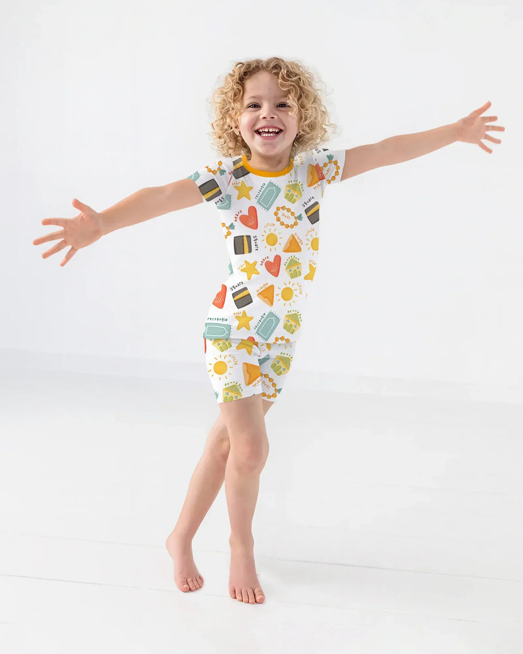 Islamic Shapes Bamboo Two Piece Short Sleeve Shorts Pajama Set
