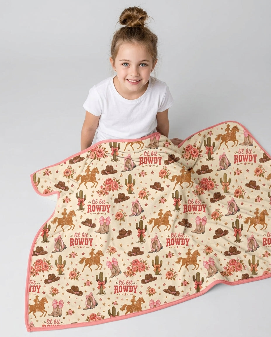 Coquette Cowgirl Lil Bit Rowdy Bamboo Blanket