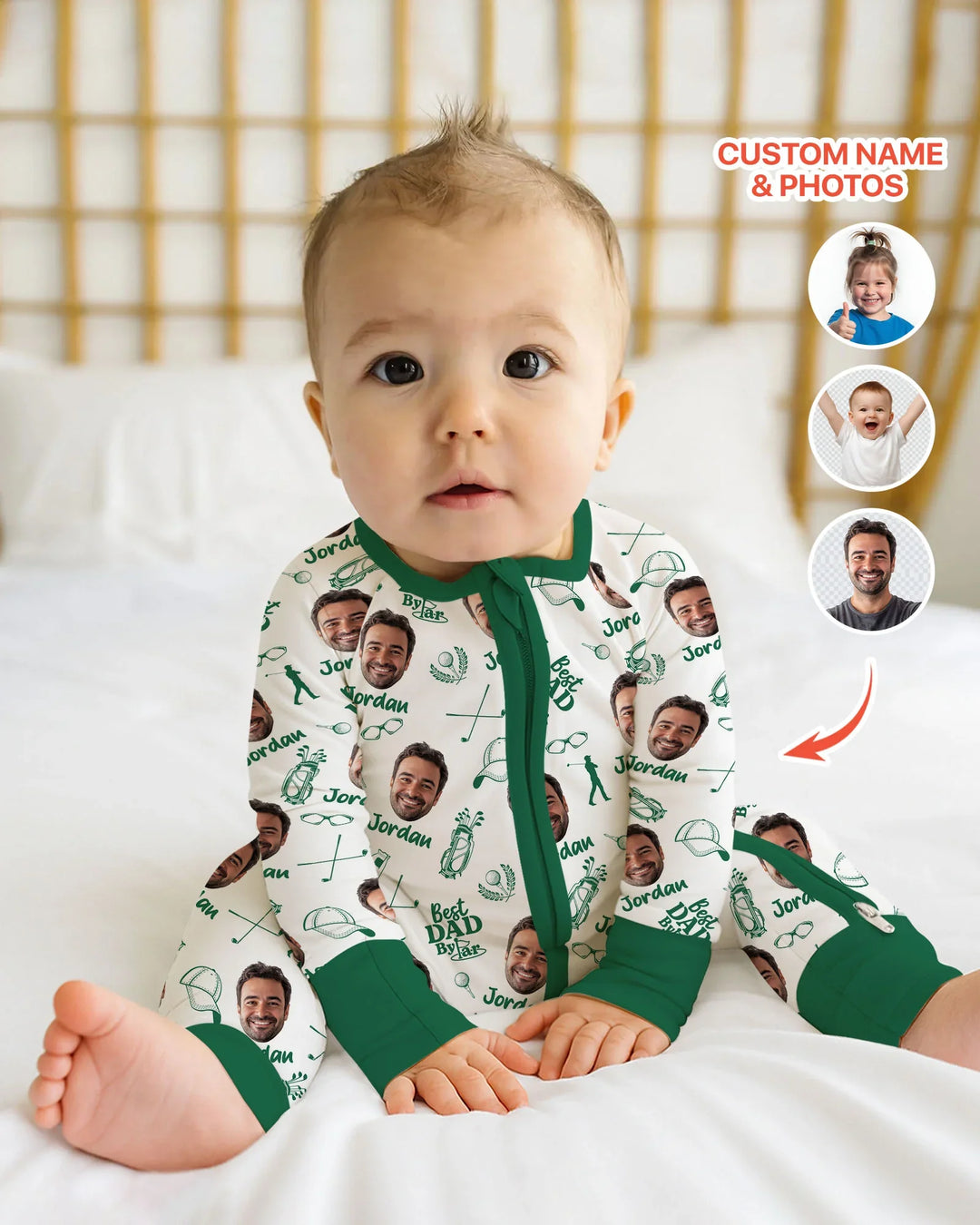 Custom Photo Best Dad By Par Bamboo Convertible Zippy