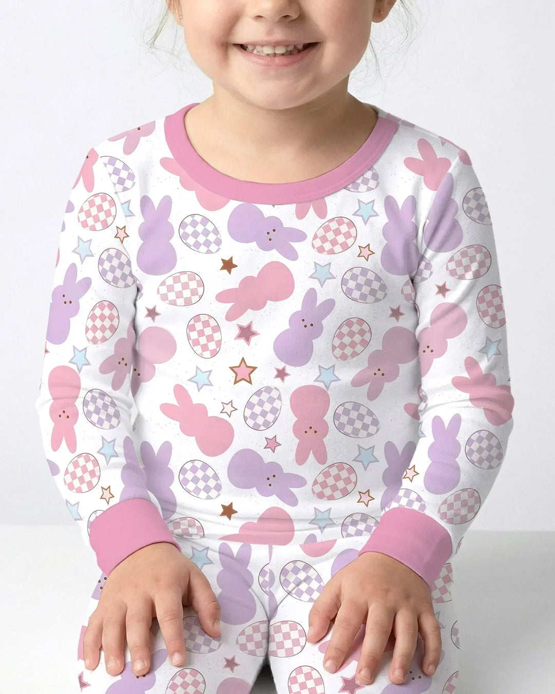 Easter Peep Bunnies Bamboo Two Piece Long Sleeve Pajama Set