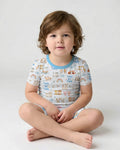 Two By Two Bamboo Two Piece Short Sleeve Shorts Pajama Set