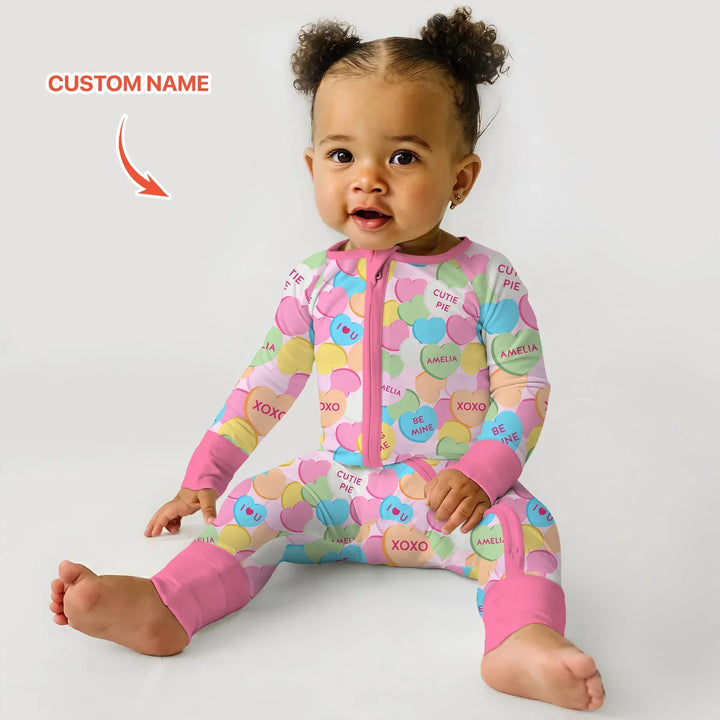 Valentine Candy Crush Family Matching Bamboo Convertible Zippy