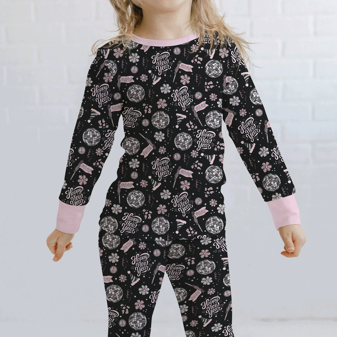 Disco New Years Eve Bamboo Two Piece Long Sleeve Pajama Set