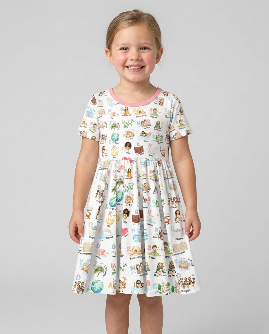 Bible ABC Alphabet Bamboo Twirl Dress