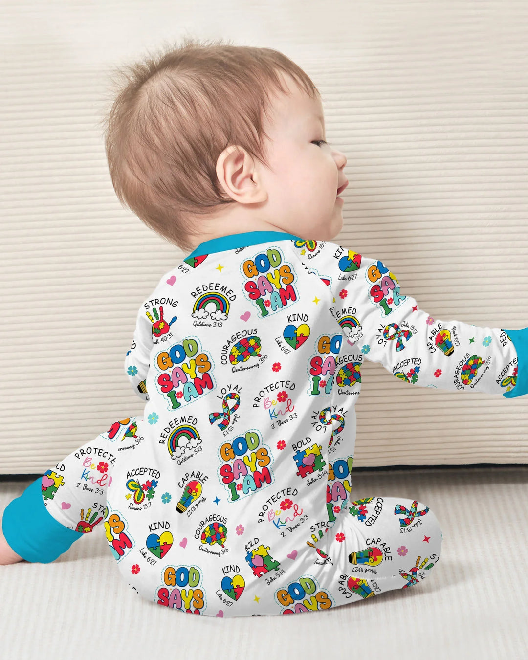 God Says I Am Autism Awareness Bamboo Convertible Zippy