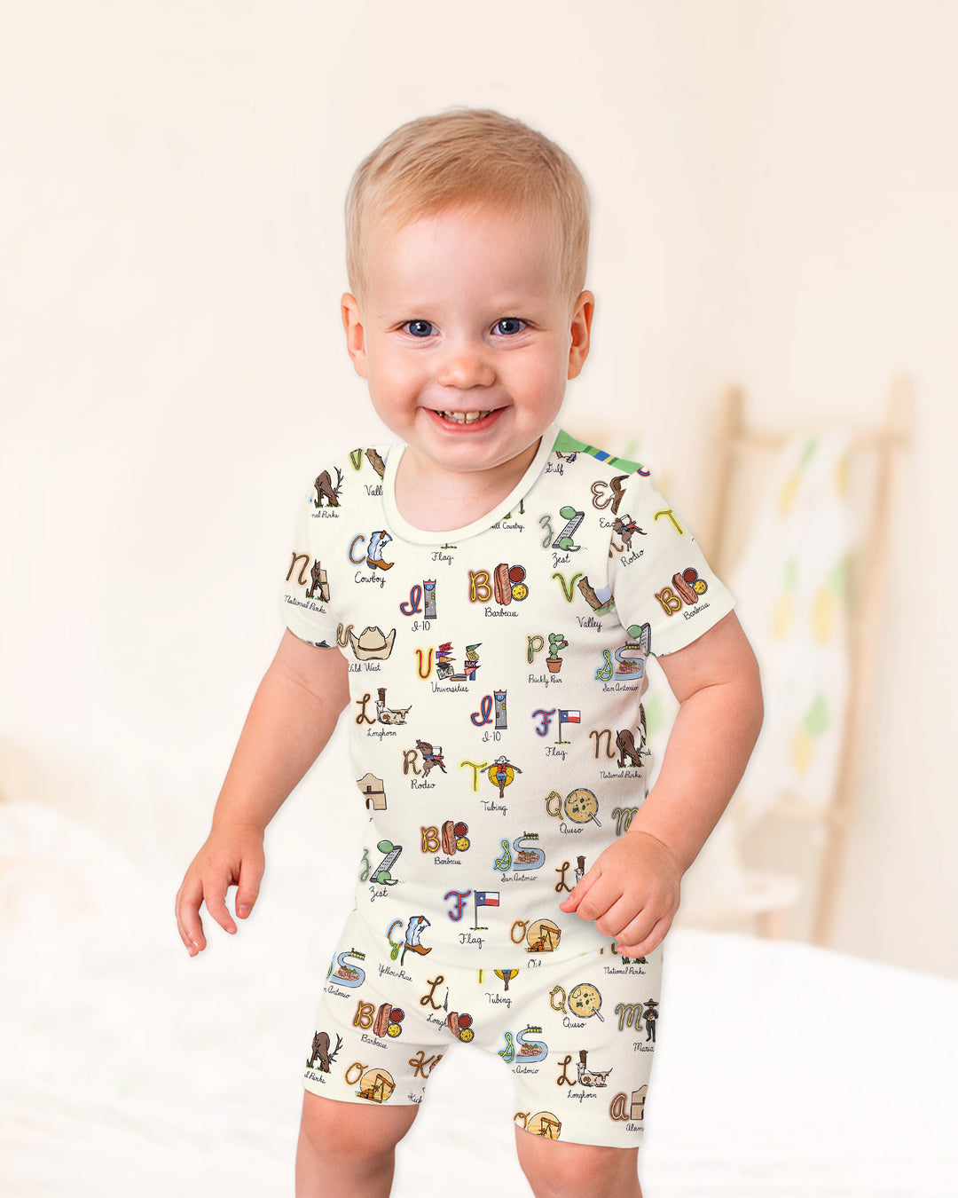 Template Bamboo Two Piece Short Sleeve Shorts Pyjamas Set