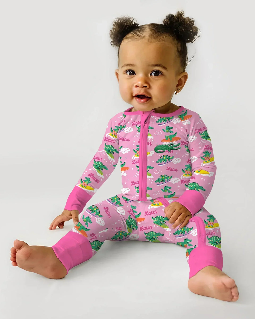 Embroidered Summer Alligator Bamboo Convertible Zippy