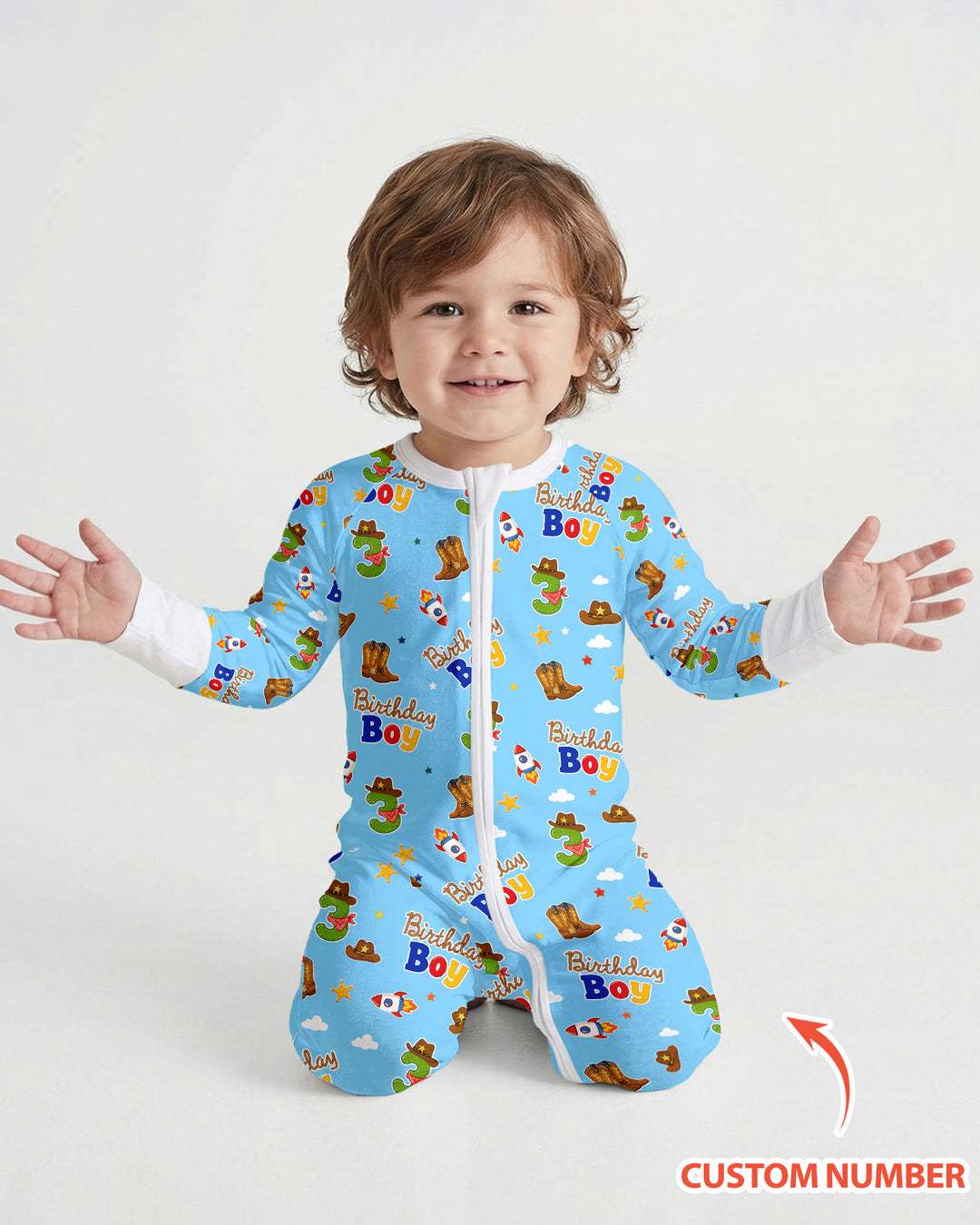Custom Birthday Western Boy Bamboo Convertible Zippy