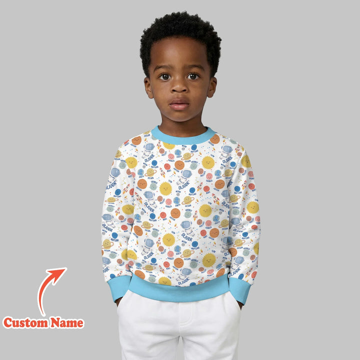 Custom Name Little's Kid into Universer Bamboo Crewneck Sweatshirt