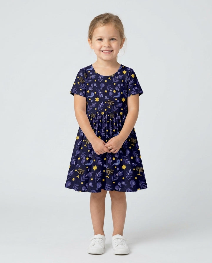 Rosh Hashanah Night Family Matching Bamboo Twirl Dress