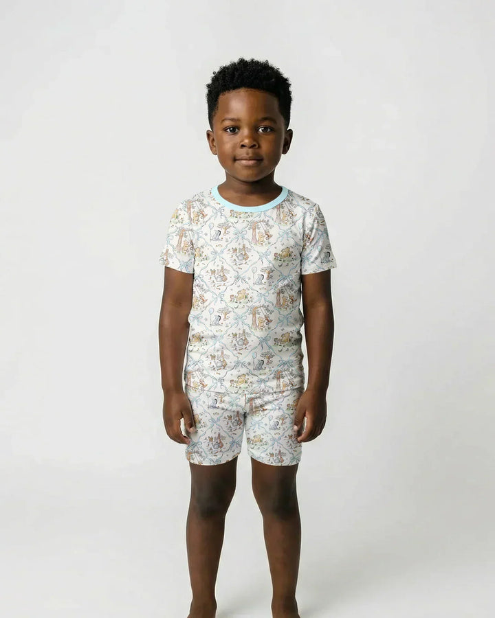 Spring Meadow Friends Bamboo Two Piece Short Sleeve Shorts Pajama Set