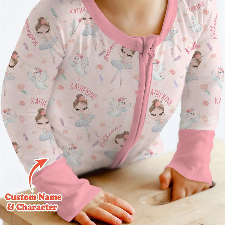 Custom Name Ballerina Doll Bamboo Convertible Zippy
