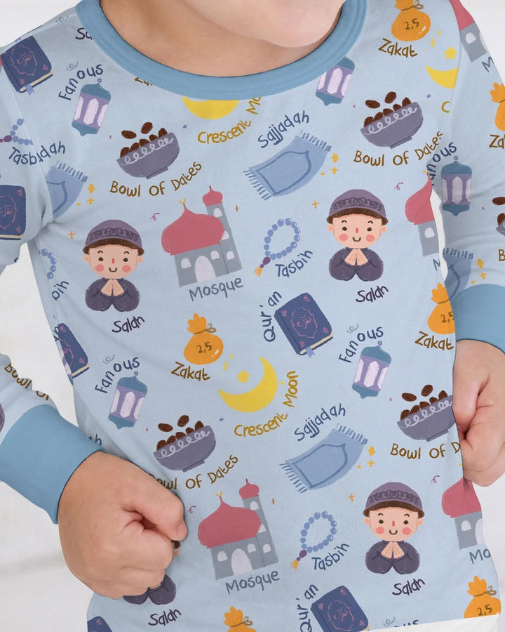 Happy Ramadhan Bamboo Two Piece Long Sleeve Pajama Set