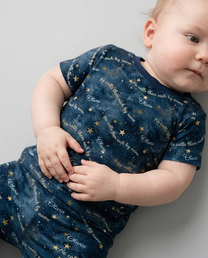 Called By Name — Personalized  Bamboo Two Piece Short Sleeve Pajama Set