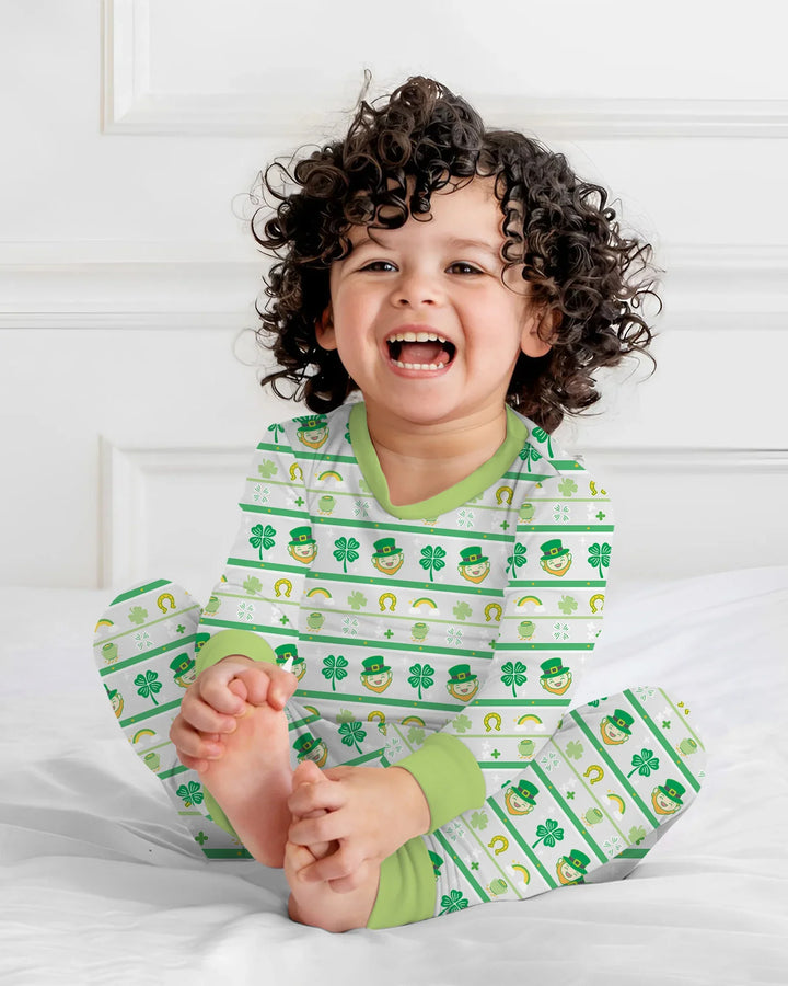 Happy Saint Patrick's Day Bamboo Two Piece Long Sleeve Pajama Set